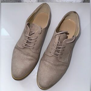 EXPRESSION - Women’s Beige Shoes Faux Suede Lacy Oxfords, Size 8